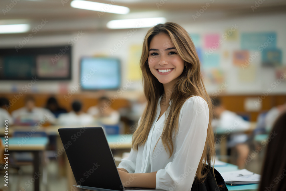Obraz premium friendly teacher in classroom