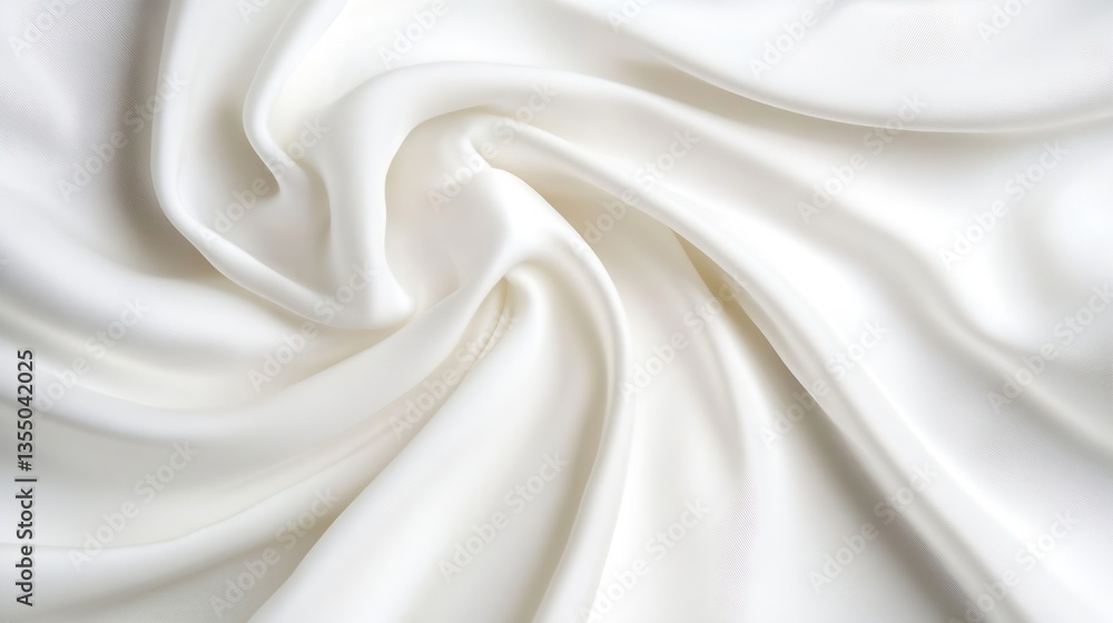 Elegant white fabric with soft folds creating a smooth texture and luxurious appearance for fashion or design : Generative AI Elegant white fabric with soft folds creating a smooth texture and luxurious appearance for fashion or design : Generative AI
