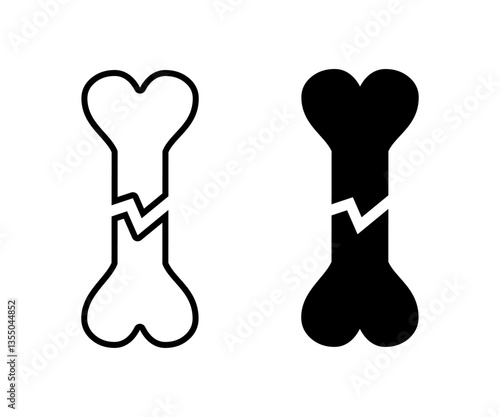 Broken bone icon, fracture sign