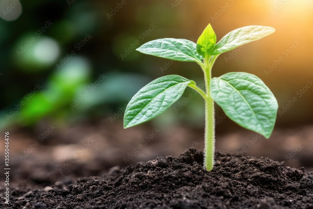 A Tender Sprout Embraces the Sunlight A Symbol of Growth and New Life A Tender Sprout Embraces the Sunlight A Symbol of Growth and New Life