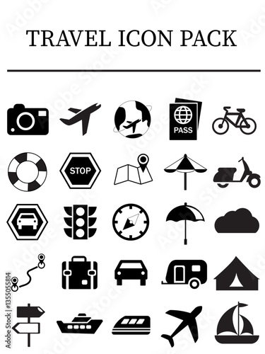 travel icons vector set