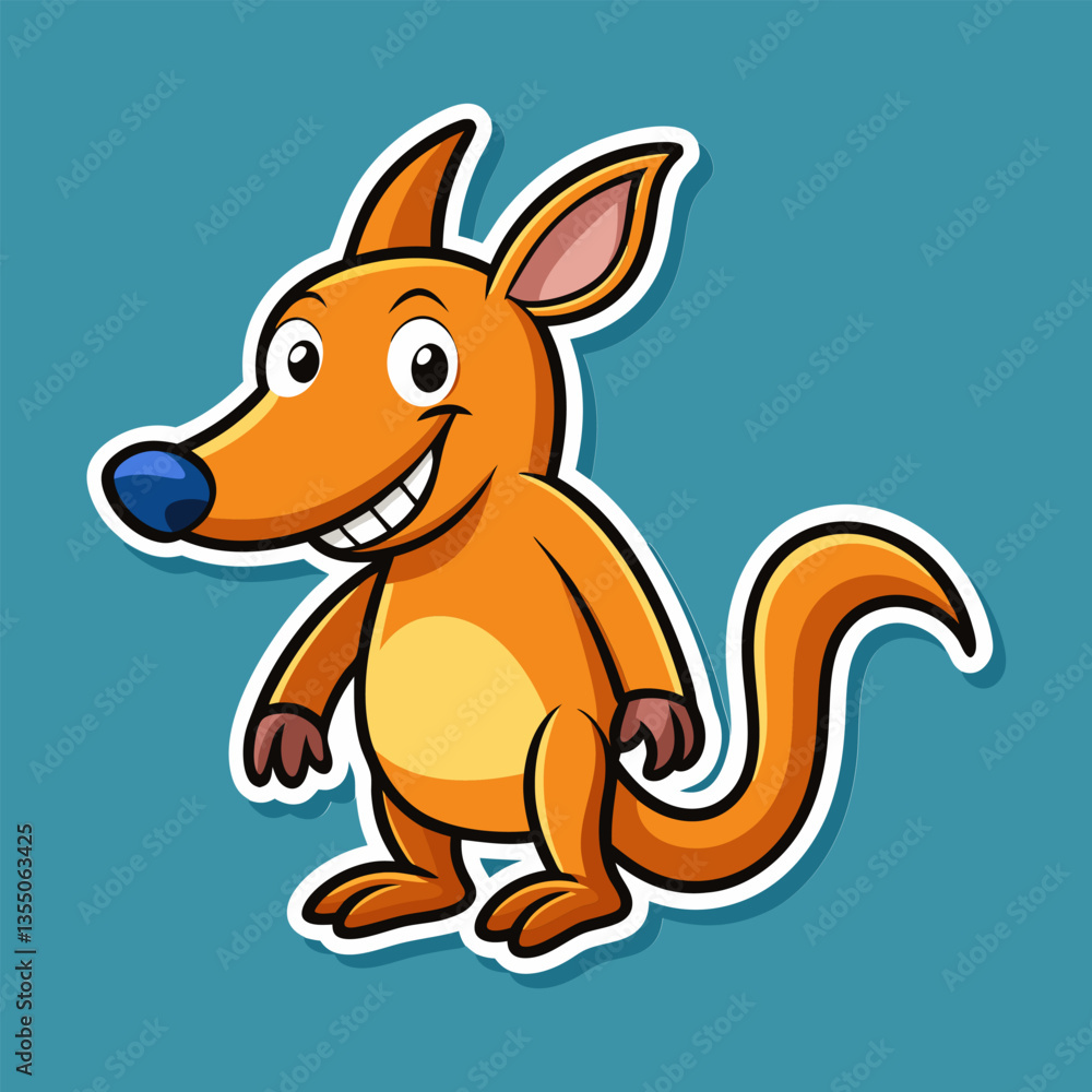 Obraz premium Cute cartoon marsupial. perfect for kids.