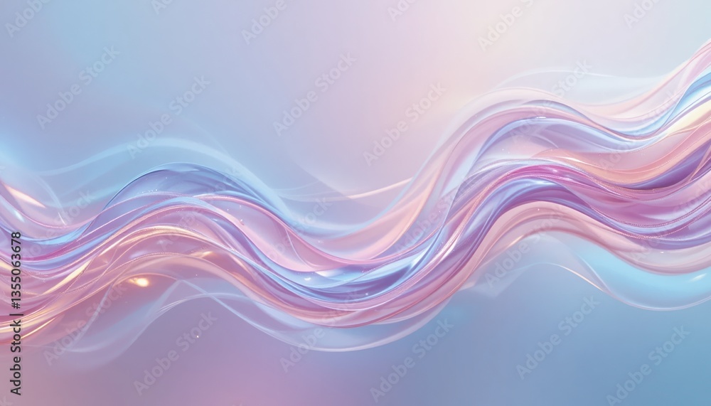 Fototapeta premium Dynamic flowing waves of colorful light abstract background digital artwork soft gradients close-up view contemporary design for creative inspiration