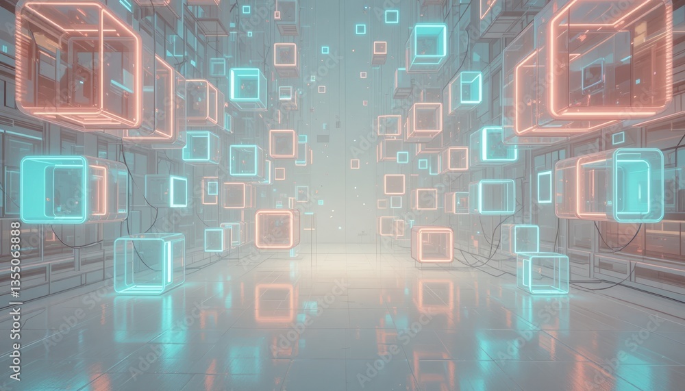 Innovative data visualization experience digital space 3d graphics futuristic environment aerial viewpoint conceptual technology Innovative data visualization experience digital space 3d graphics futuristic environment aerial viewpoint conceptual technology