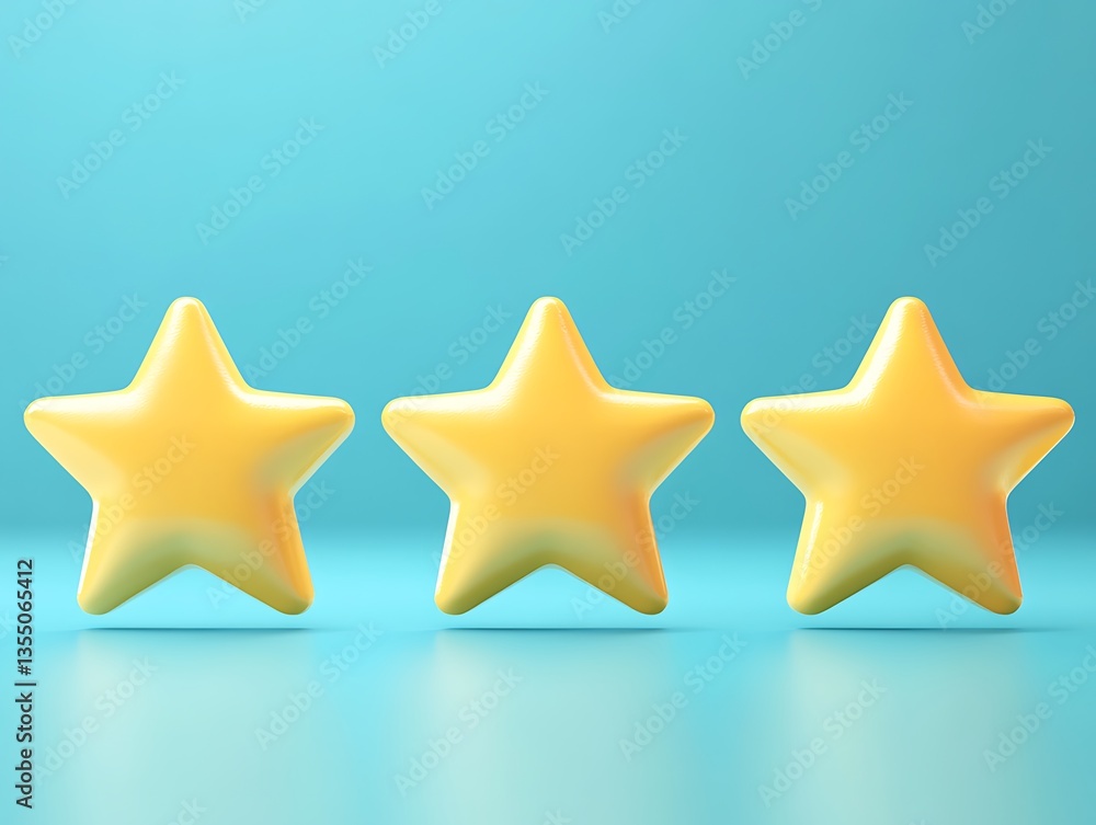 Obraz premium Golden Stars ,Symbol of Ratings, Reviews, and Customer Satisfaction
