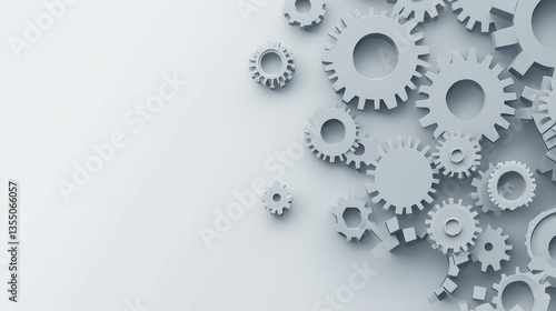 Wallpaper Mural Abstract gears on light background; business concept; possible use in presentations Torontodigital.ca