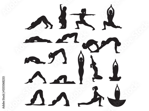 set of yoga poses