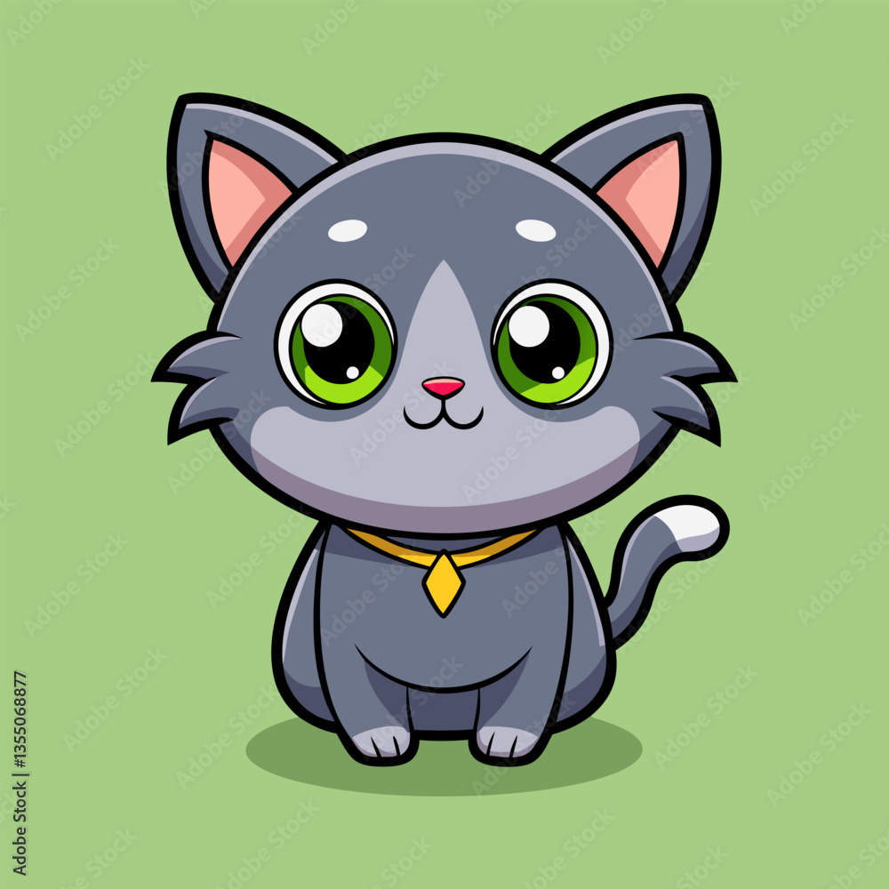 Adorable gray kitten with big eyes. Adorable gray kitten with big eyes.