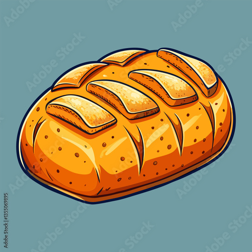 Freshly baked loaf of artisan bread.