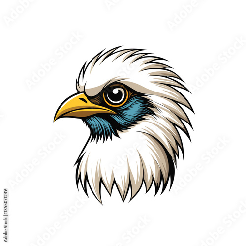 Create a realistic illustration of a Bali Myna bird perched on a branch, intricately detailed feathers, showing its unique markings. Include a natural background.