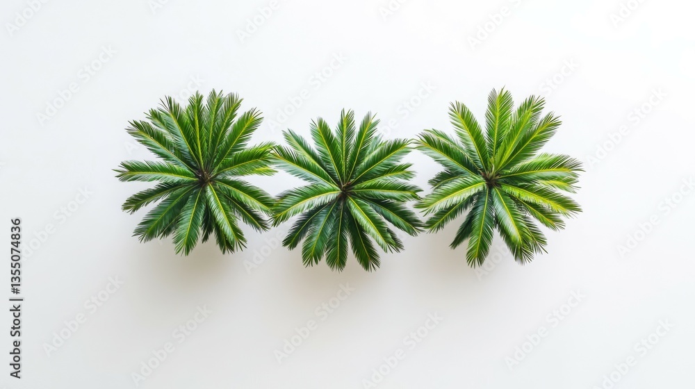 Symmetrical Palm Trees Minimalist Design Against Light Background Symmetrical Palm Trees Minimalist Design Against Light Background