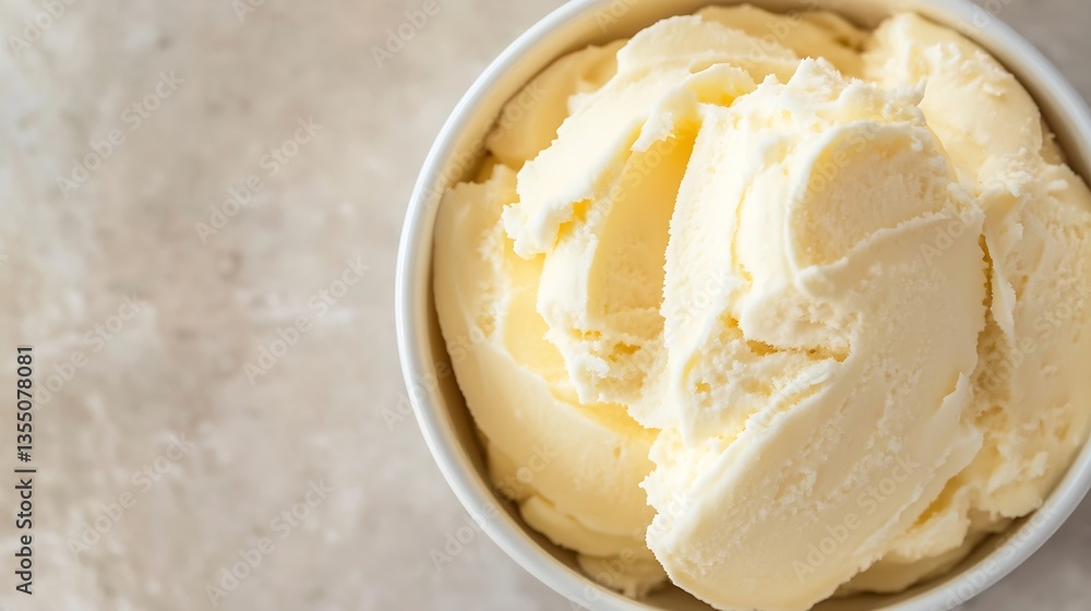 Delicious creamy vanilla ice cream served in a bowl showcasing smooth texture and appetizing look : Generative AI Delicious creamy vanilla ice cream served in a bowl showcasing smooth texture and appetizing look : Generative AI