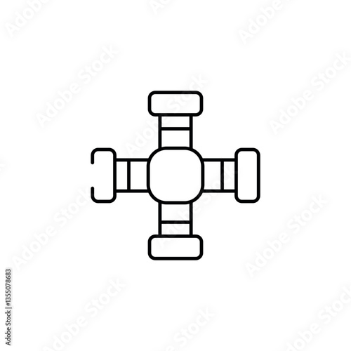 Four Direction Pipe icon design with white background stock illustration