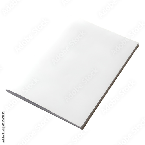 Blank white booklet mockup, isolated on white background.