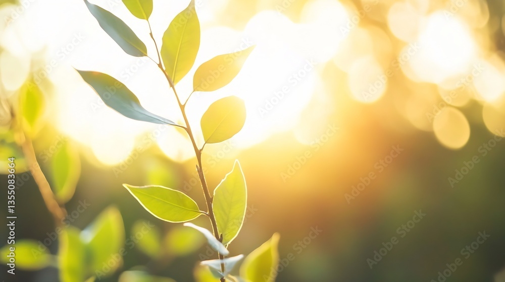 Sunlit green leaves glimmering in the golden hour showcasing the warmth of nature and fresh beginnings : Generative AI Sunlit green leaves glimmering in the golden hour showcasing the warmth of nature and fresh beginnings : Generative AI