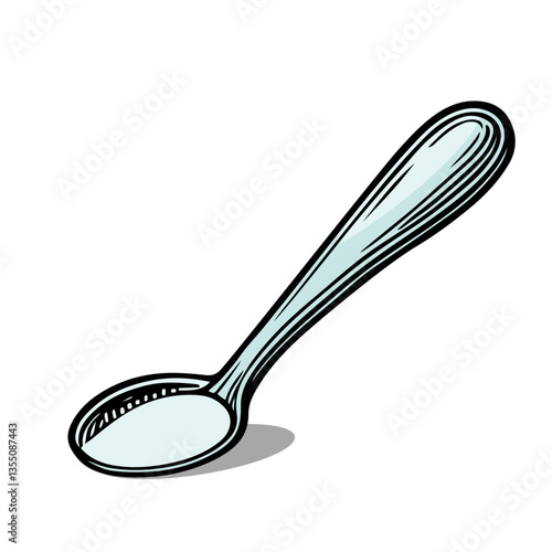 teaspoon icon in outline style. flat vector illustration isolated on white background