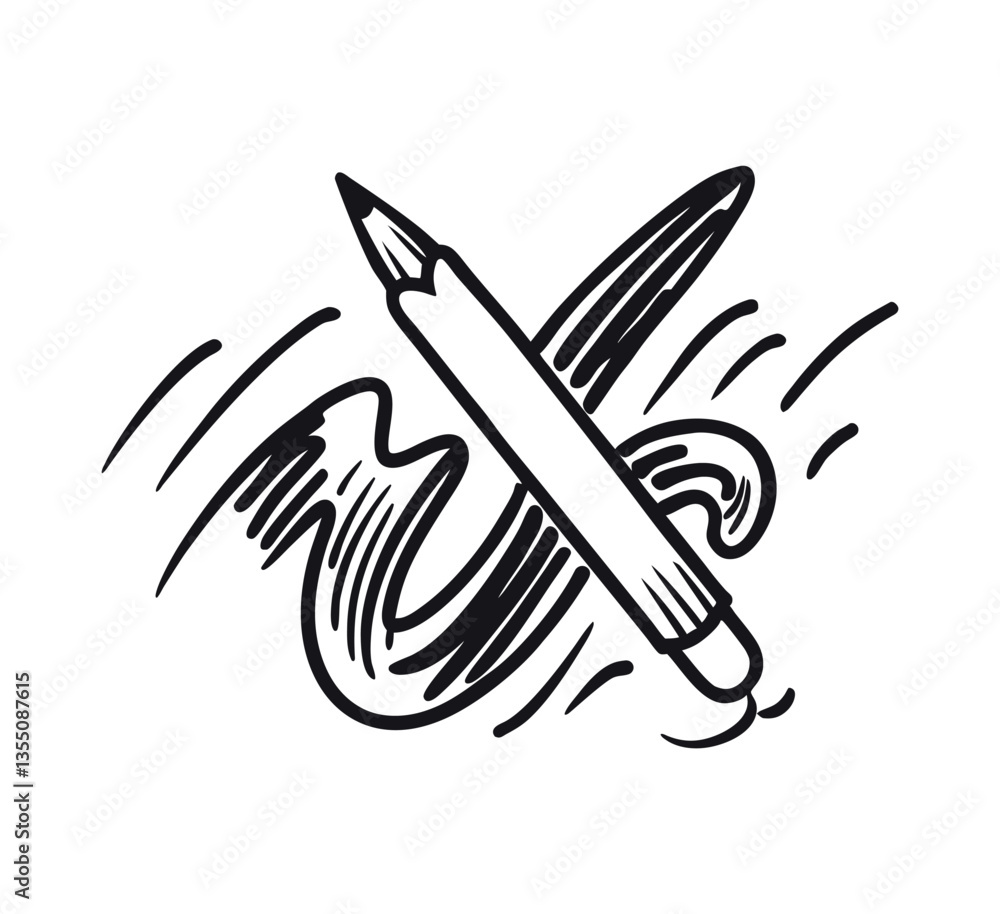 Fototapeta premium Black Eagle Tattoo Vector Illustration with Wings and Feathers