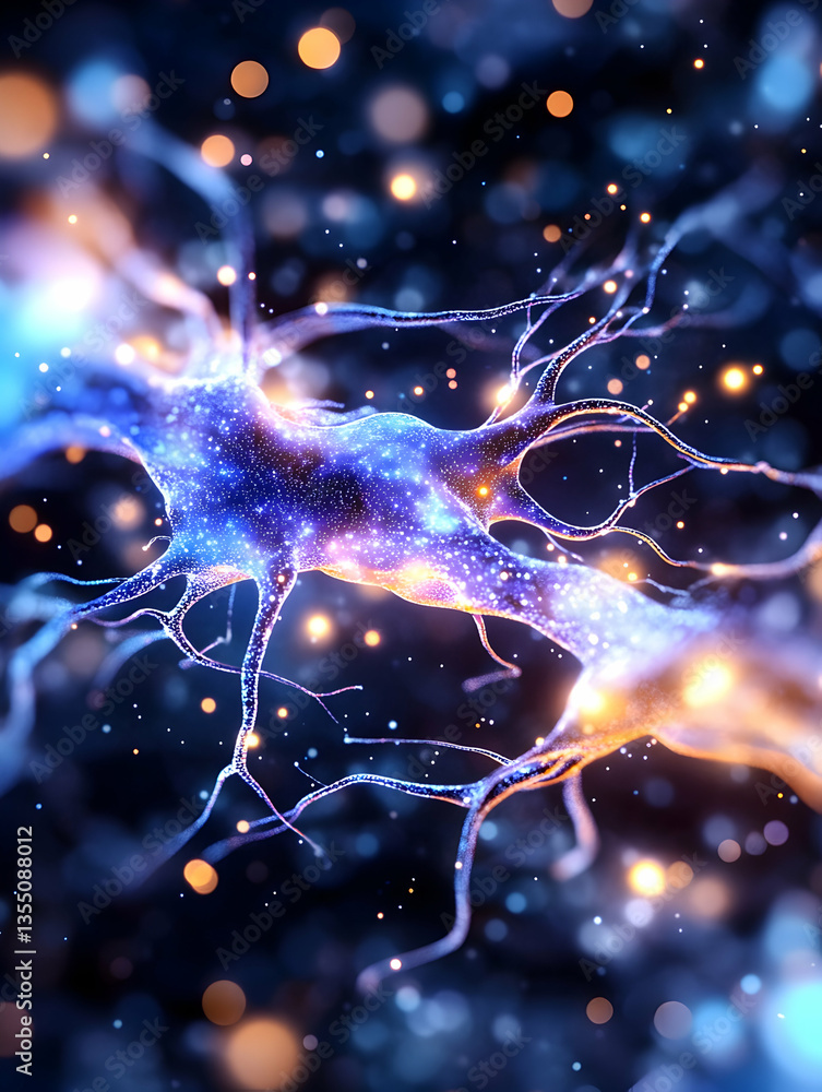 Fototapeta premium Nerve Cell Connection, Deep Focus