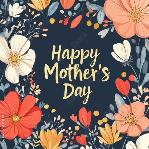 A minimalist square Mother’s Day card with text 