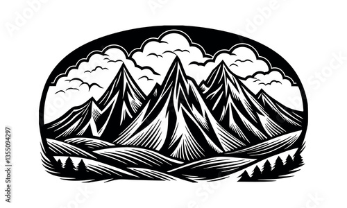 vector illustration of a mountain landscape