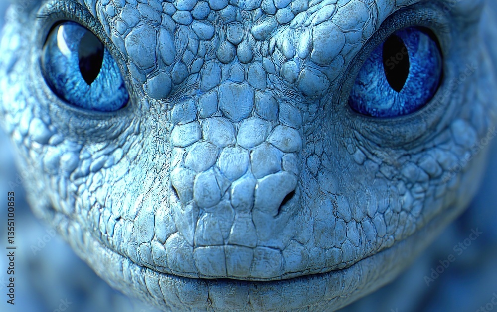 Naklejka premium Close-up of a mythical creature's face