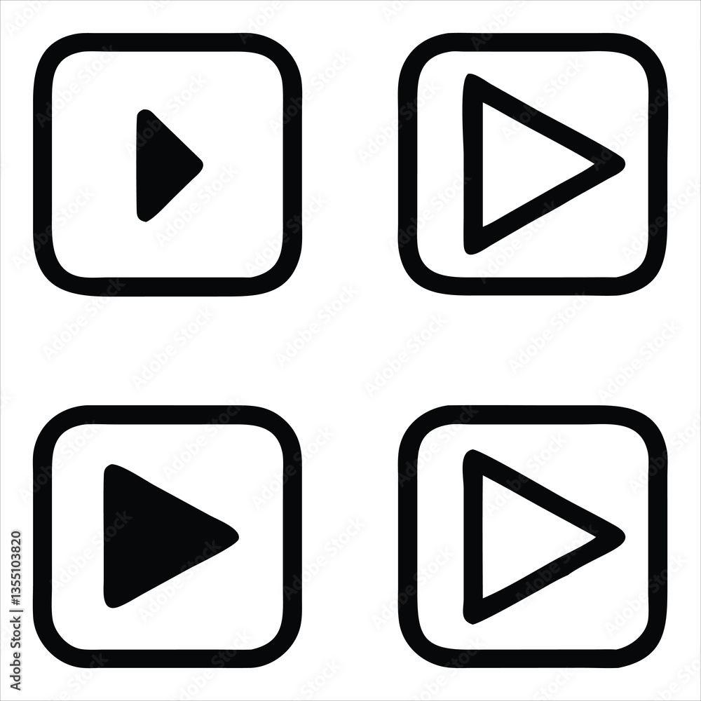 Play Button Icon Set in Solid, Outline, Flat, and 3D Styles
Play Button Icon Set in Solid, Outline, Flat, and 3D Styles