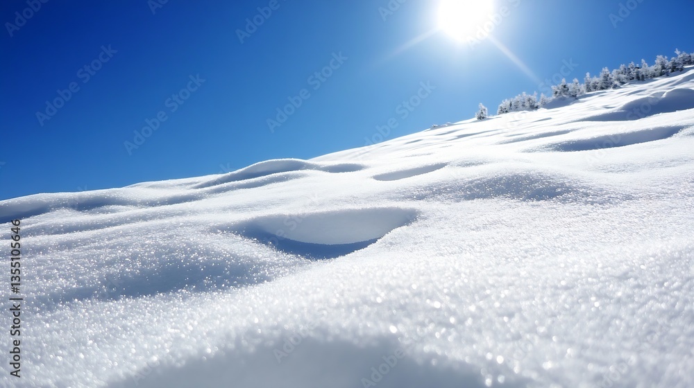 Stunning winter landscape showcasing untouched snow glittering under a radiant sunfilled blue sky : Generative AI Stunning winter landscape showcasing untouched snow glittering under a radiant sunfilled blue sky : Generative AI