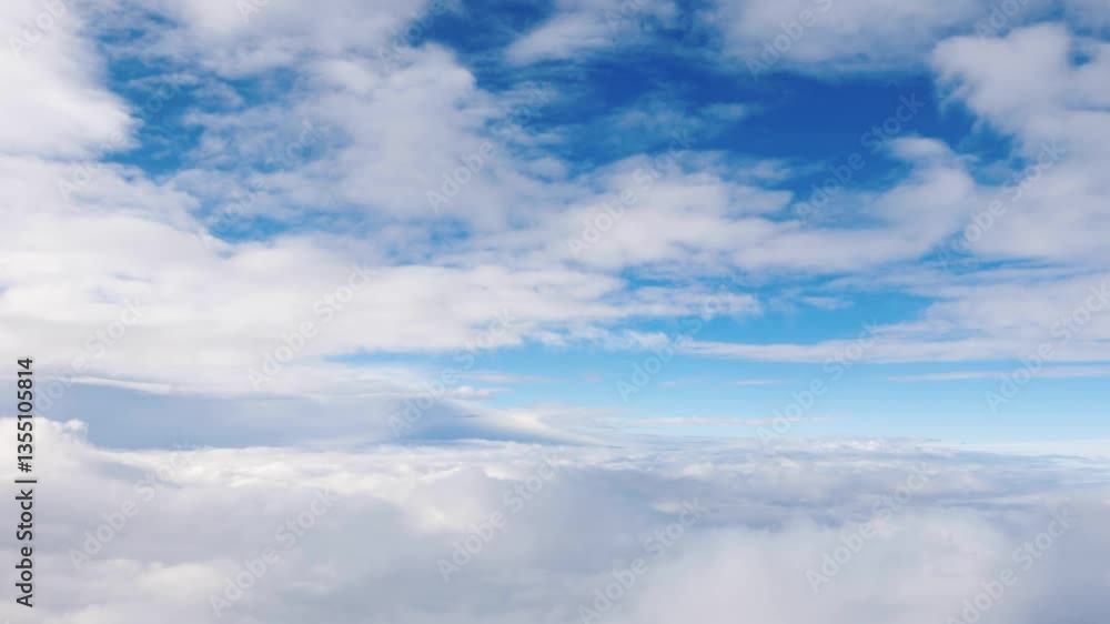 A bright blue sky with fluffy white clouds. A bright blue sky with fluffy white clouds.