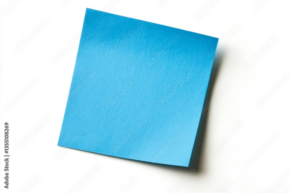 Close up of blank blue sticky paper note isolated on white Close up of blank blue sticky paper note isolated on white