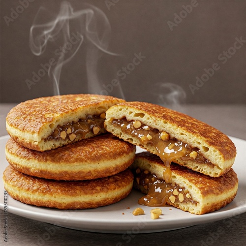 Freshly Made Hotteok Korean Sweet Pancakes