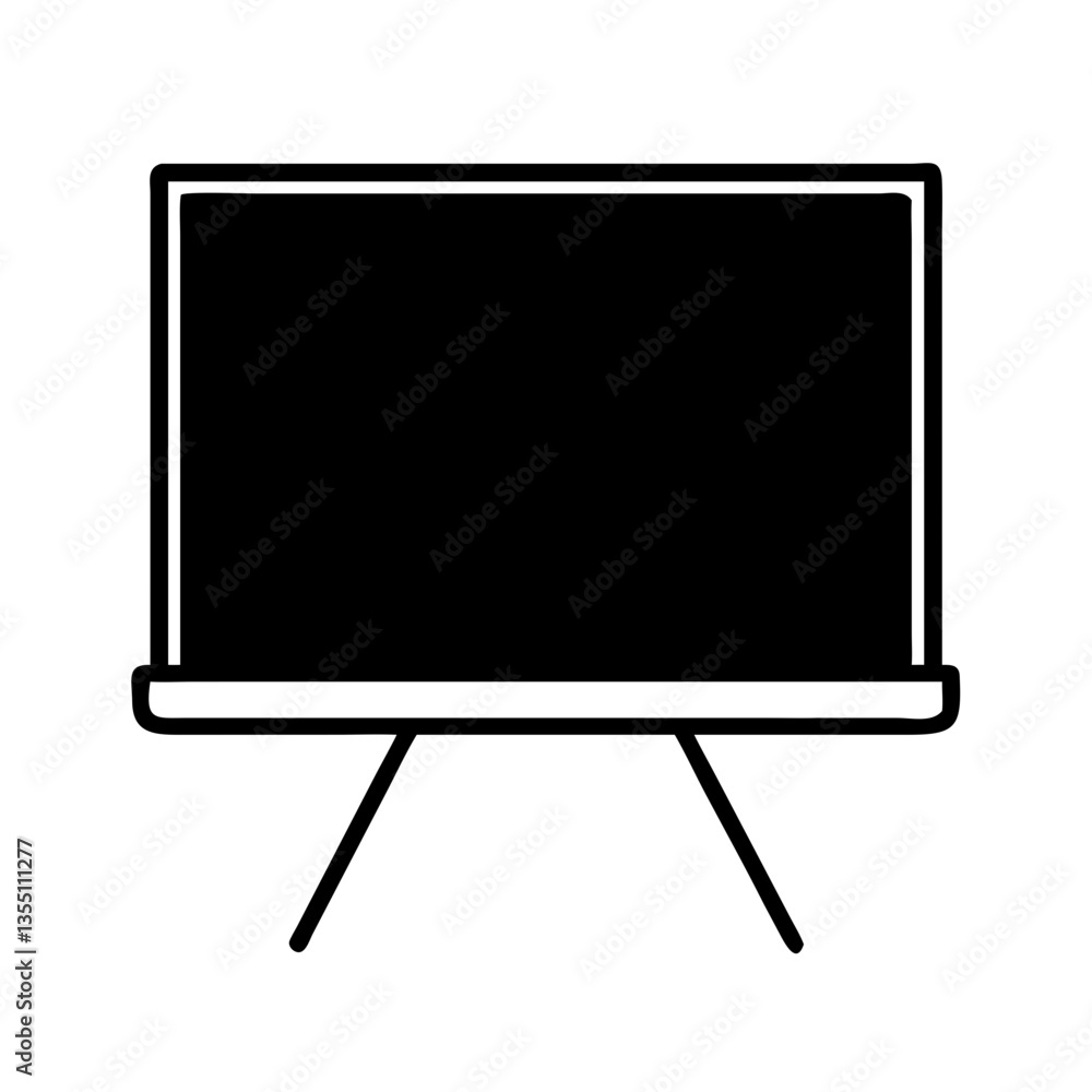 Blackboard icon in minimal outline style