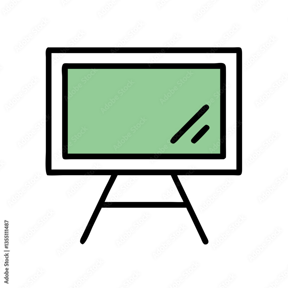 Green blackboard icon in minimal flat style Green blackboard icon in minimal flat style