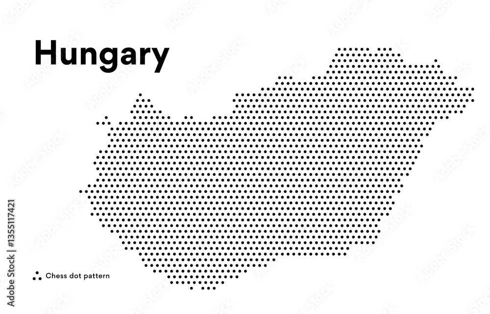 Fototapeta premium Dotted Map of Hungary