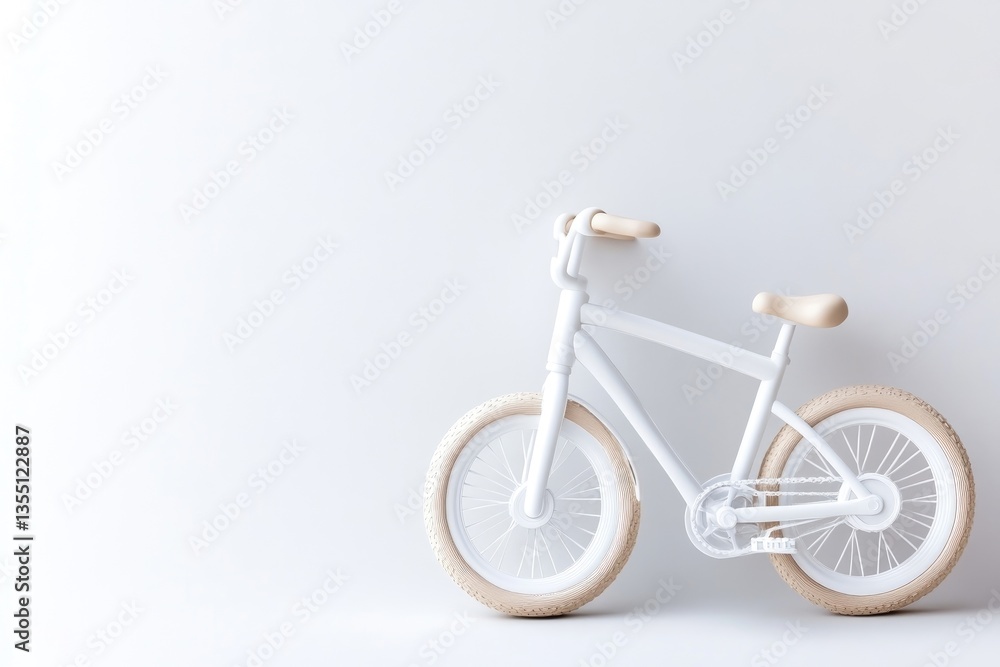 Fototapeta premium White Children's Bike on a White Background