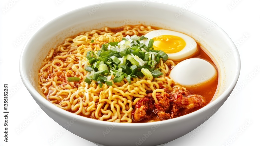 Delicious Bowl of Ramen with Chopsticks on Table Delicious Bowl of Ramen with Chopsticks on Table