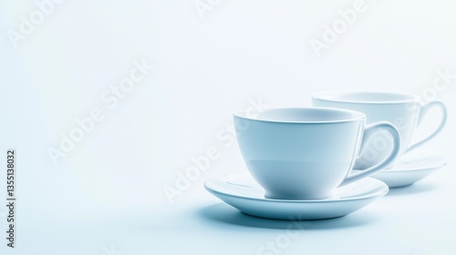 Wallpaper Mural Minimalist white teacups on a light background. Torontodigital.ca