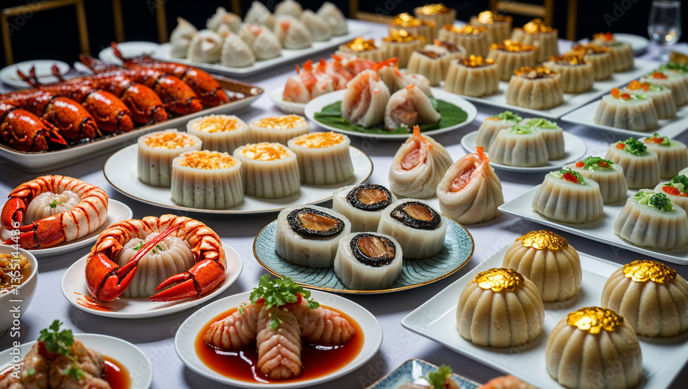 Fototapeta premium cupcakes with cream and berries