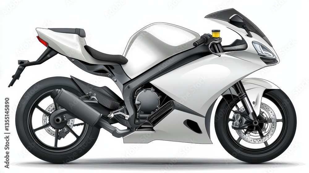 Gleaming white motorcycle, captivating image of style and speed white Gleaming white motorcycle, captivating image of style and speed white
