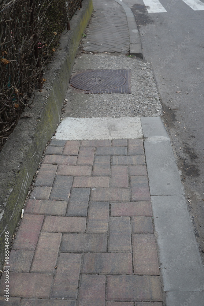 Obraz premium Degraded public road accession way