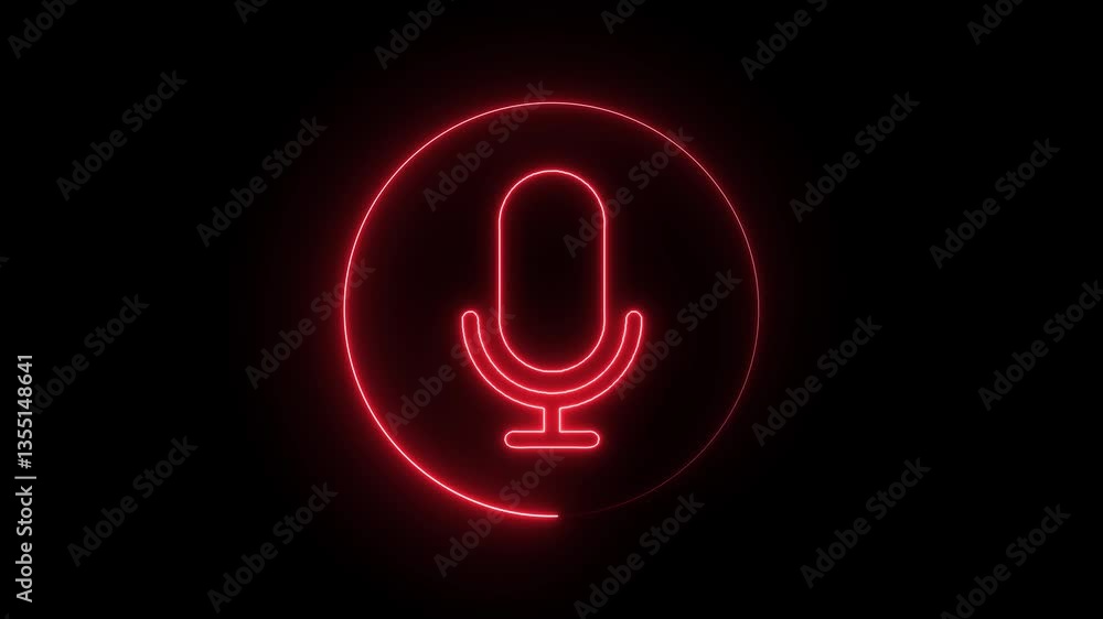 Audio wave with microphone icon animation. Podcast microphone audio sound waveform animation. voice recording and podcast mic microphone button icon animation Line digital signal sound wave equalizer Audio wave with microphone icon animation. Podcast microphone audio sound waveform animation. voice recording and podcast mic microphone button icon animation Line digital signal sound wave equalizer