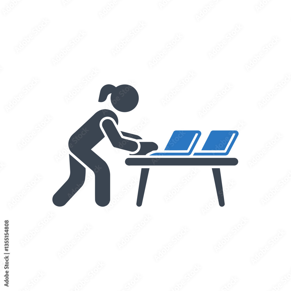 Cleaning Bookshelf Icon Cleaning Bookshelf Icon
