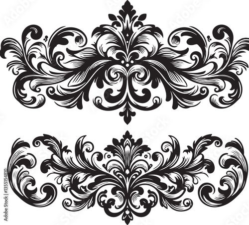 Elegant Baroque Floral Ornament | Vintage Flourish Vector Design