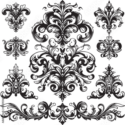 Elegant Baroque Floral Ornament | Vintage Flourish Vector Design