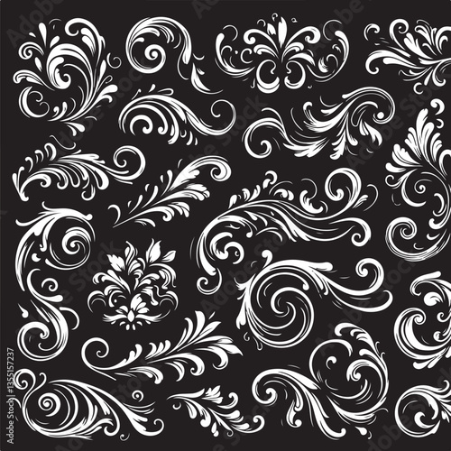 Elegant Baroque Floral Ornament | Vintage Flourish Vector Design