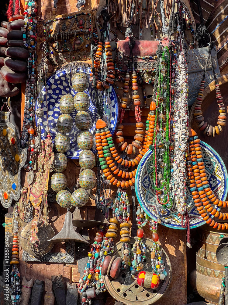 Berber necklaces for sale, Marrakesh