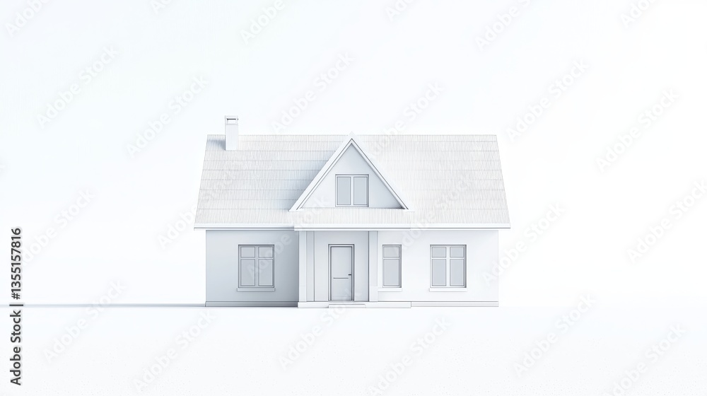 Simple white house on a minimalistic background. Simple white house on a minimalistic background.