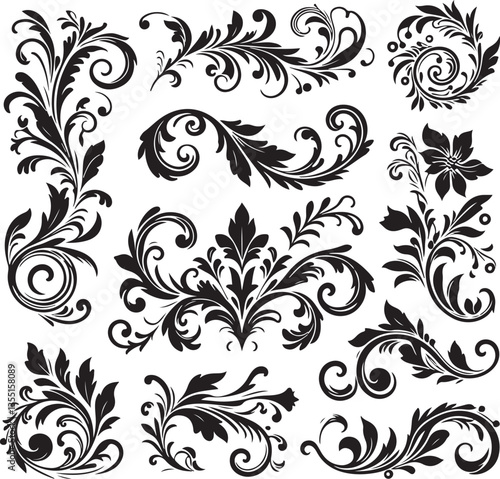 Elegant Baroque Floral Ornament | Vintage Flourish Vector Design