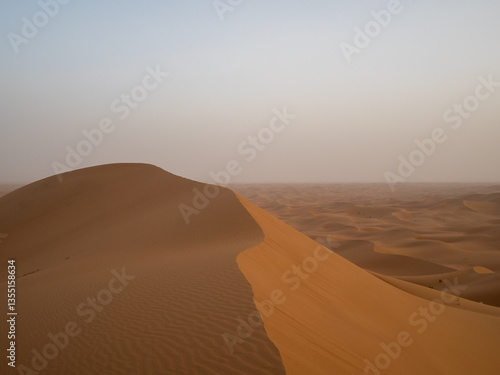 Obraz na płótnie Erg Chegaga sand dune over the sea of sand, Sahara desert, Morocco w salonie