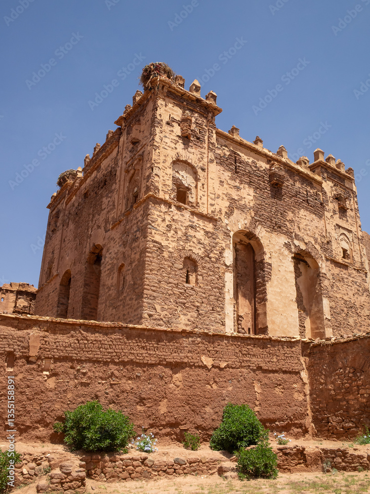 El Glaoui family Telouet Kasbah exterior view, Morocco