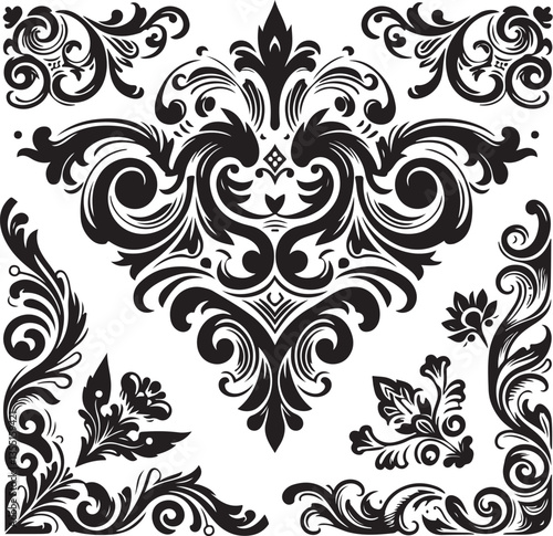 Elegant Baroque Floral Ornament | Vintage Flourish Vector Design